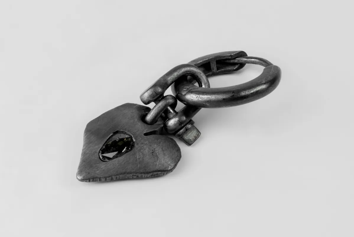 Jazz's Solid Heart Earring (Extra Small, 0.2 CT, Tiny Faceted Diamond Slab, KA+FCDIA) sold by Parts of Four