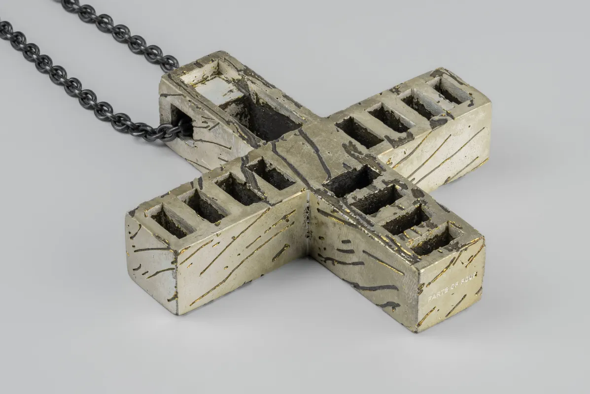 Plus Necklace (12-Bar Punchout, Asymmetric, SUAG+KA) sold by Parts of Four