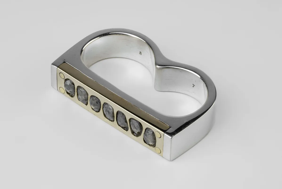 Plate Ring Double (4.0 CT, 7-Stone, 9mm, PA+PR+DIA) sold by Parts of Four