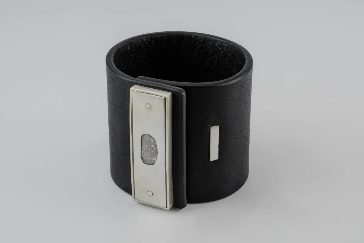 Leather Strap Bracelet (Sistema Bar, 1.2 CT, Diamond Slab, 60mm, BLK+MA+DIA) sold by Parts of Four
