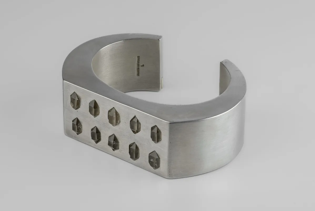 Crescent Plane Bracelet (Herkimer Spikes Var., 30mm, AS+HER) sold by Parts of Four