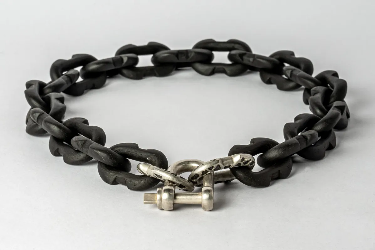 Charm Chain Necklace (Mega Pavé, 45cm, Small Deco Links, Black Diamond Fragment, KU+DA+KFRDIA) sold by Parts of Four