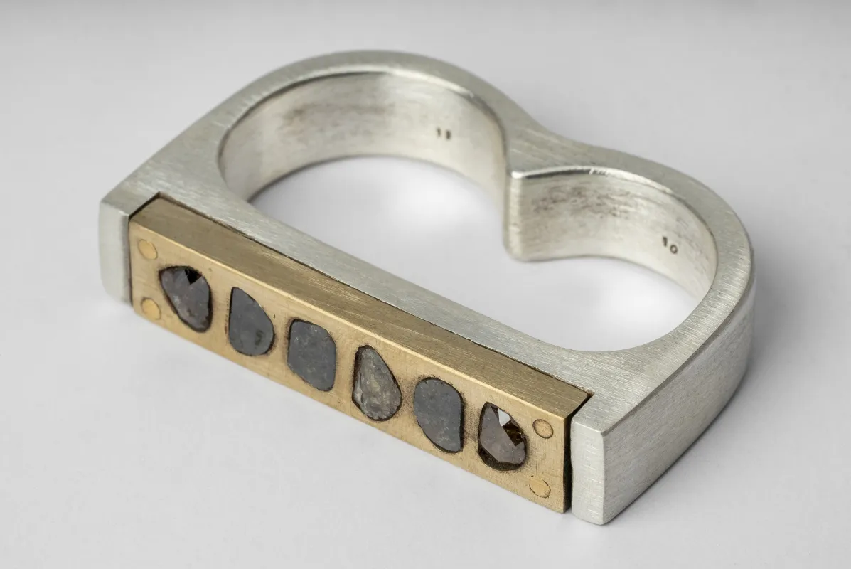 Plate Ring Double (6-Stone, 9mm, MA+MR+DIA) sold by Parts of Four