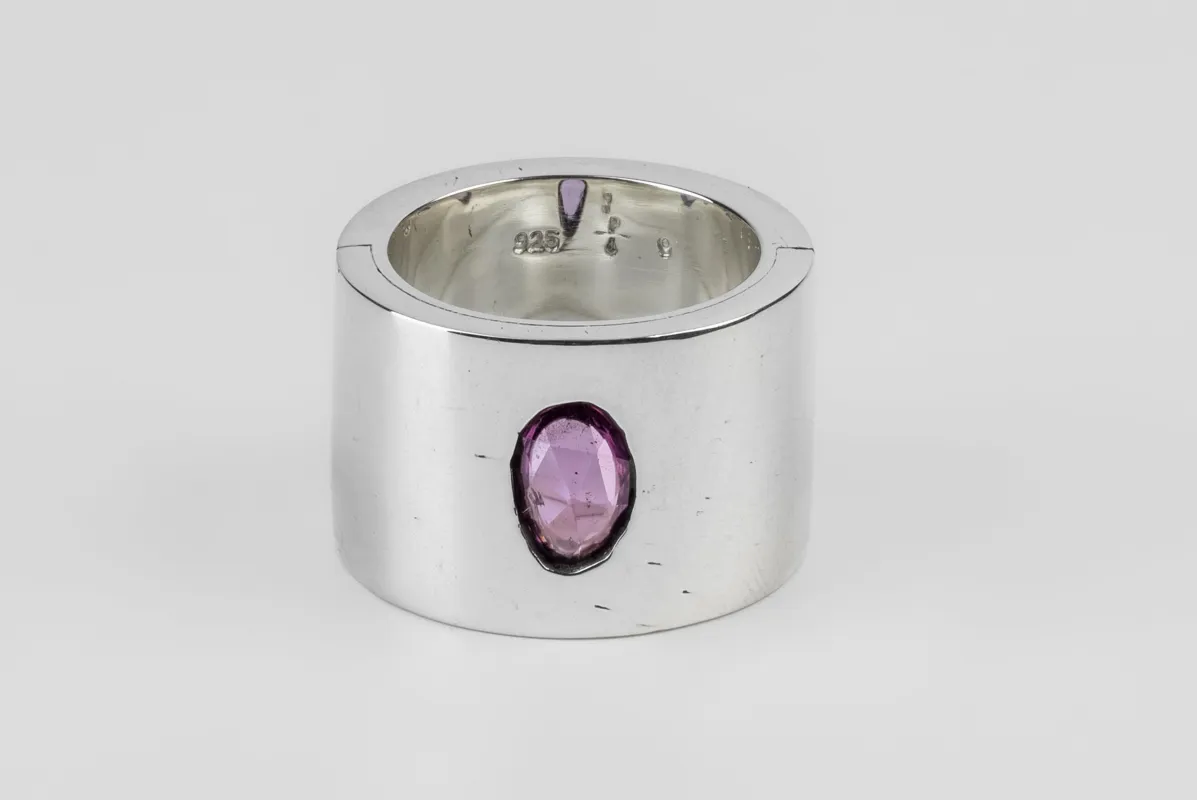 Sistema Ring (1.0 CT, Purple Sapphire Faceted Slab, 17mm, PA+PRSAF) sold by Parts of Four