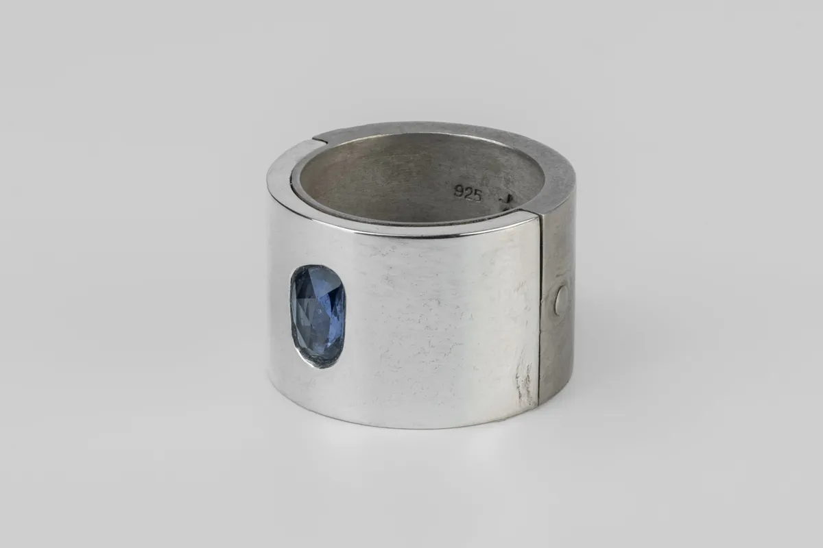 Sistema Ring (1.0 CT, Blue Sapphire Faceted Slab, 17mm, DA+PA+BSAF) sold by Parts of Four