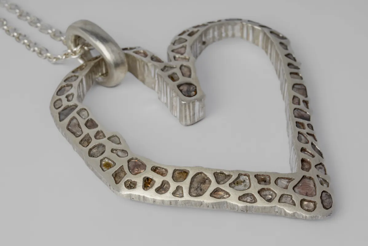 Jazz's Heart Necklace (Big, Mega Pavé, MA+DIA) sold by Parts of Four