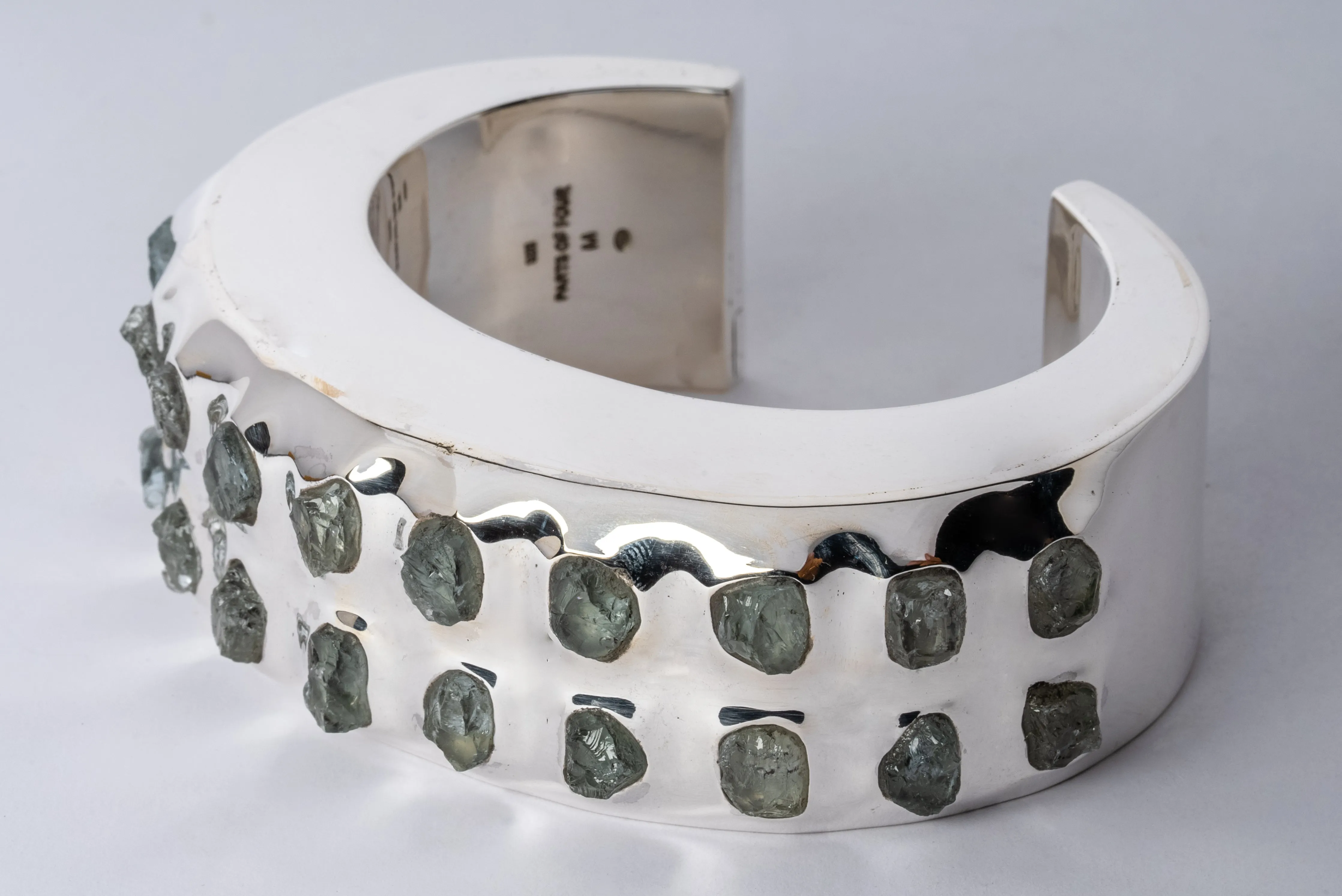 Crescent Bracelet (Terrestrial, Raised Terraform, Aquamarine, 30mm, PA+AQU) sold by Parts of Four