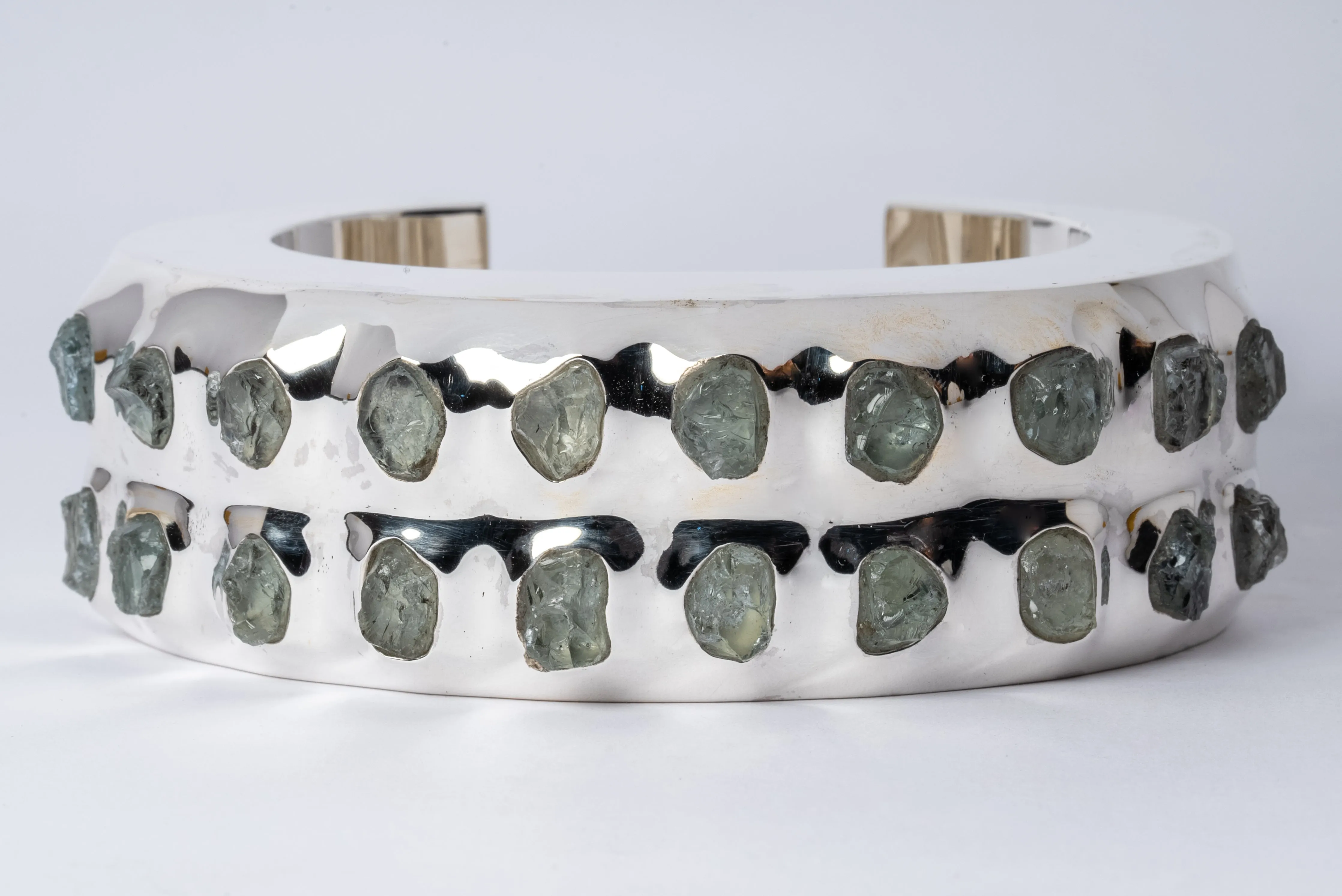 Crescent Bracelet (Terrestrial, Raised Terraform, Aquamarine, 30mm, PA+AQU) sold by Parts of Four product image thumbnail 3