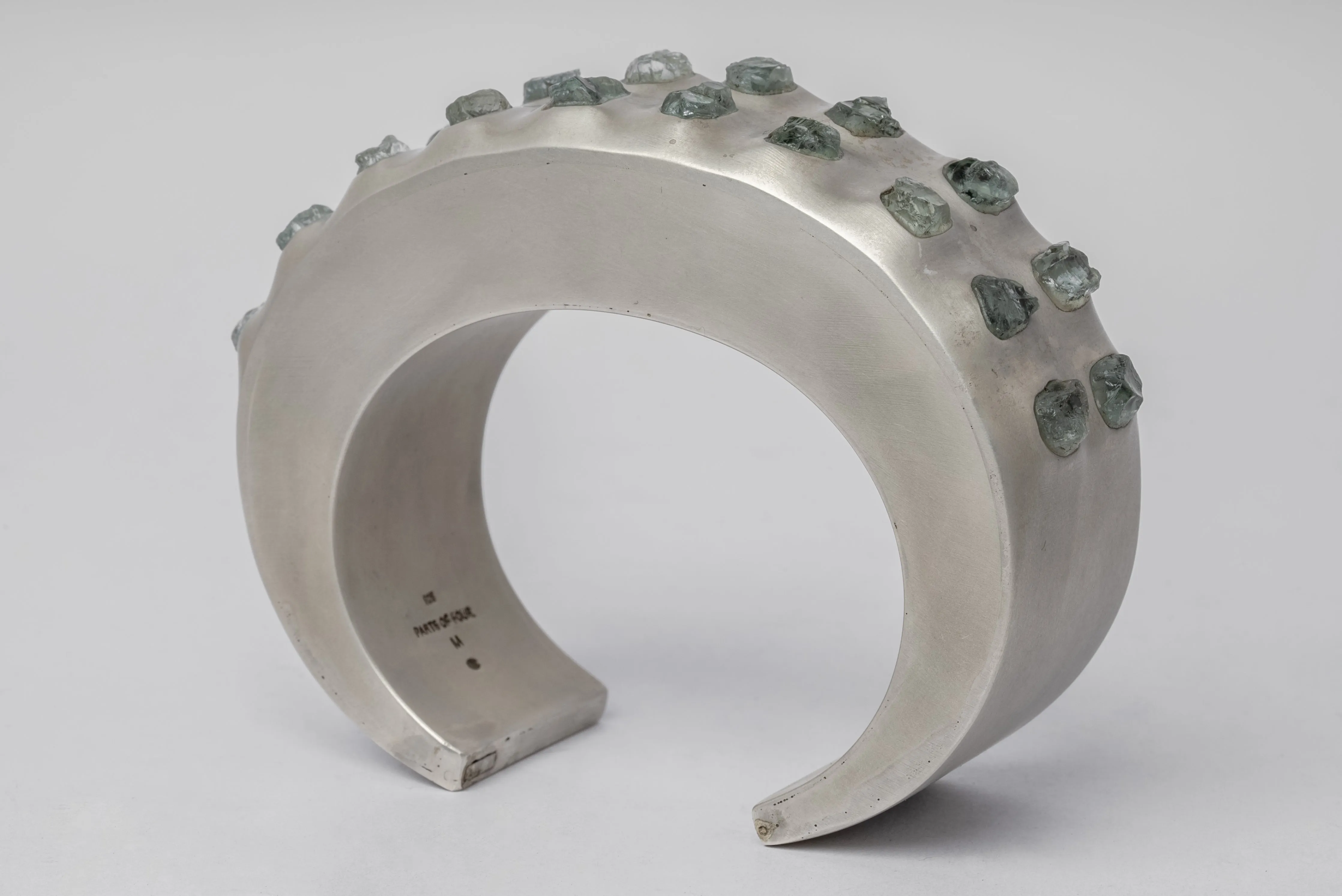 Crescent Bracelet (Terrestrial, Raised Terraform, Aquamarine, 30mm, DA+AQU) sold by Parts of Four product image thumbnail 2