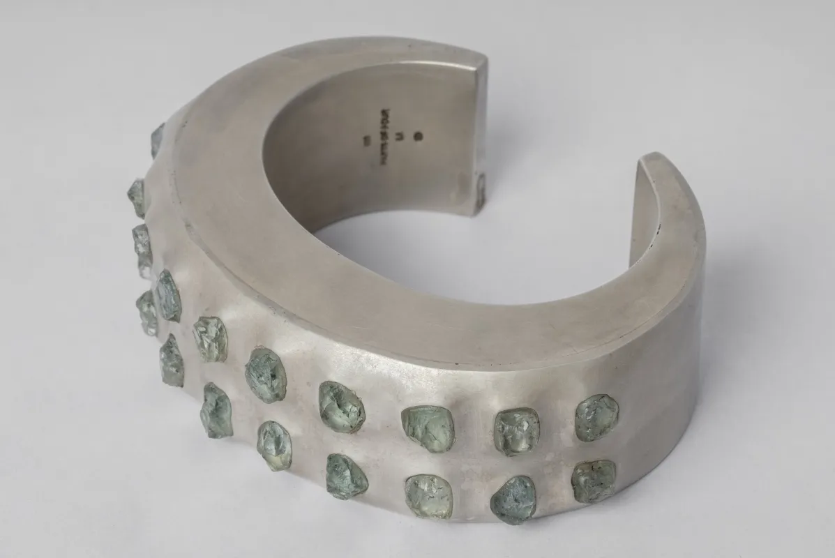 Crescent Bracelet (Terrestrial, Raised Terraform, Aquamarine, 30mm, DA+AQU) sold by Parts of Four