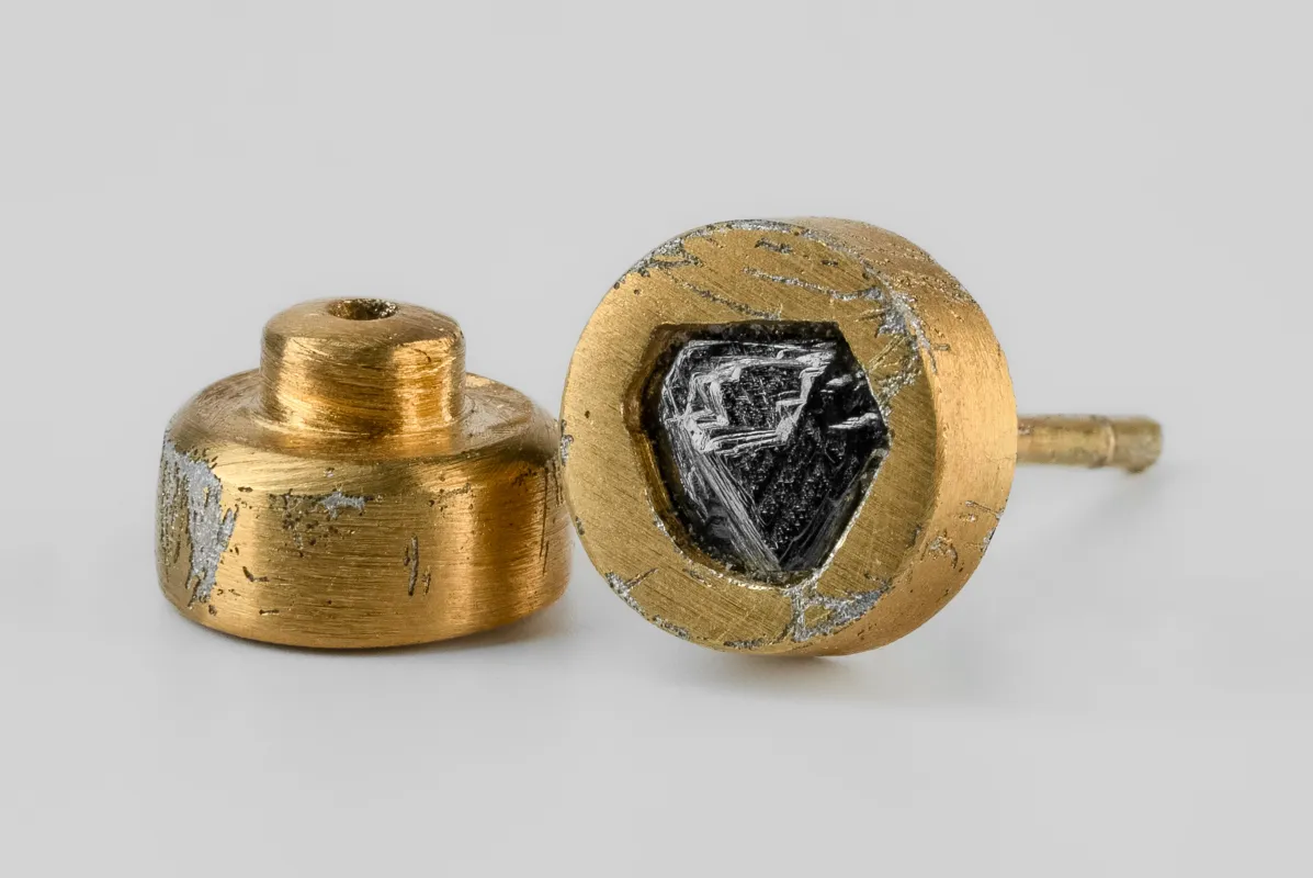 Tiny Stud Earring (0.1 CT, Black Diamond Fragment, AGA+KFRDIA) sold by Parts of Four