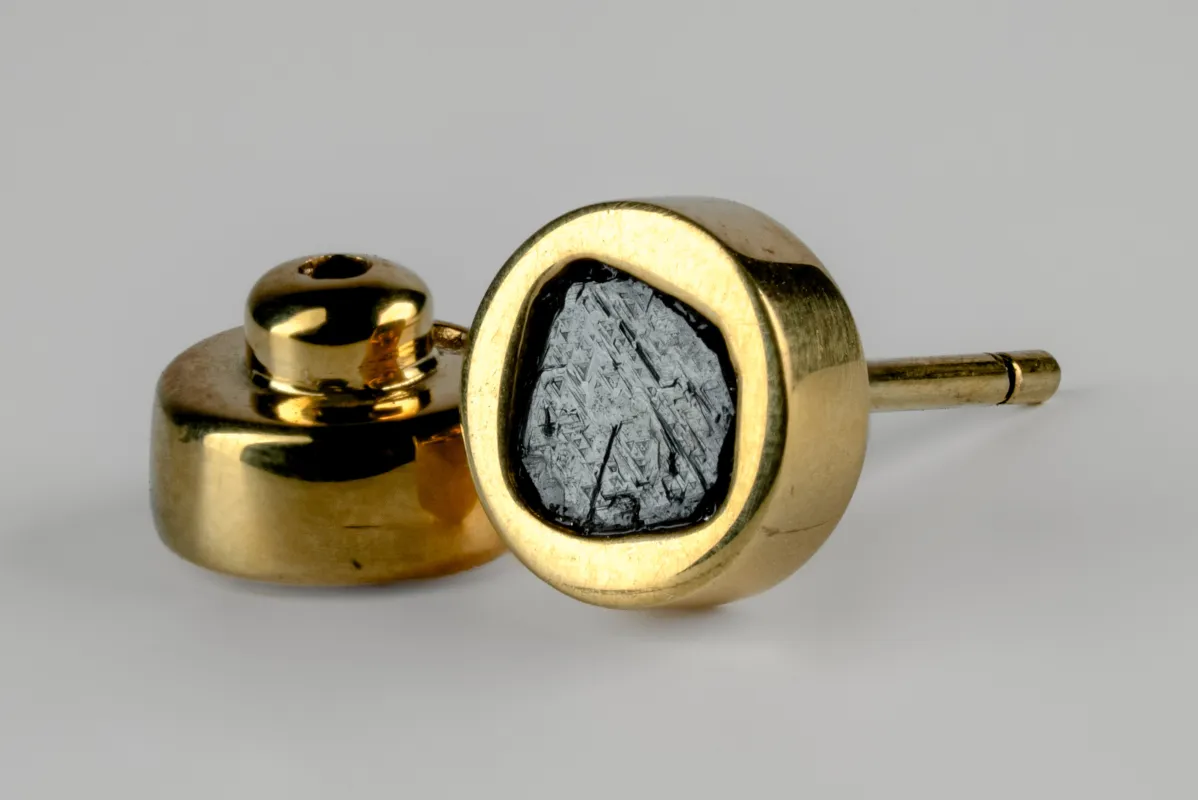 Tiny Stud Earring (0.1 CT, Black Diamond Fragment, YGA+KFRDIA) sold by Parts of Four