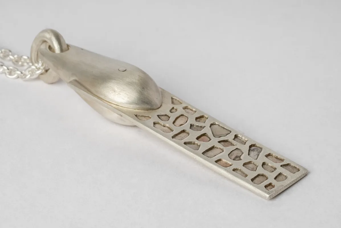 Chrysalis Necklace (Plate, Long, No.3, Mega Pavé, MA+DIA) sold by Parts of Four