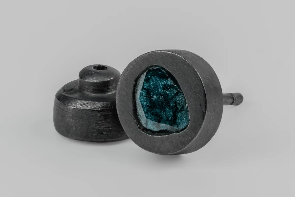 Stud Earring (0.2 CT, Blue Diamond Slabs, KA+BDIA) sold by Parts of Four