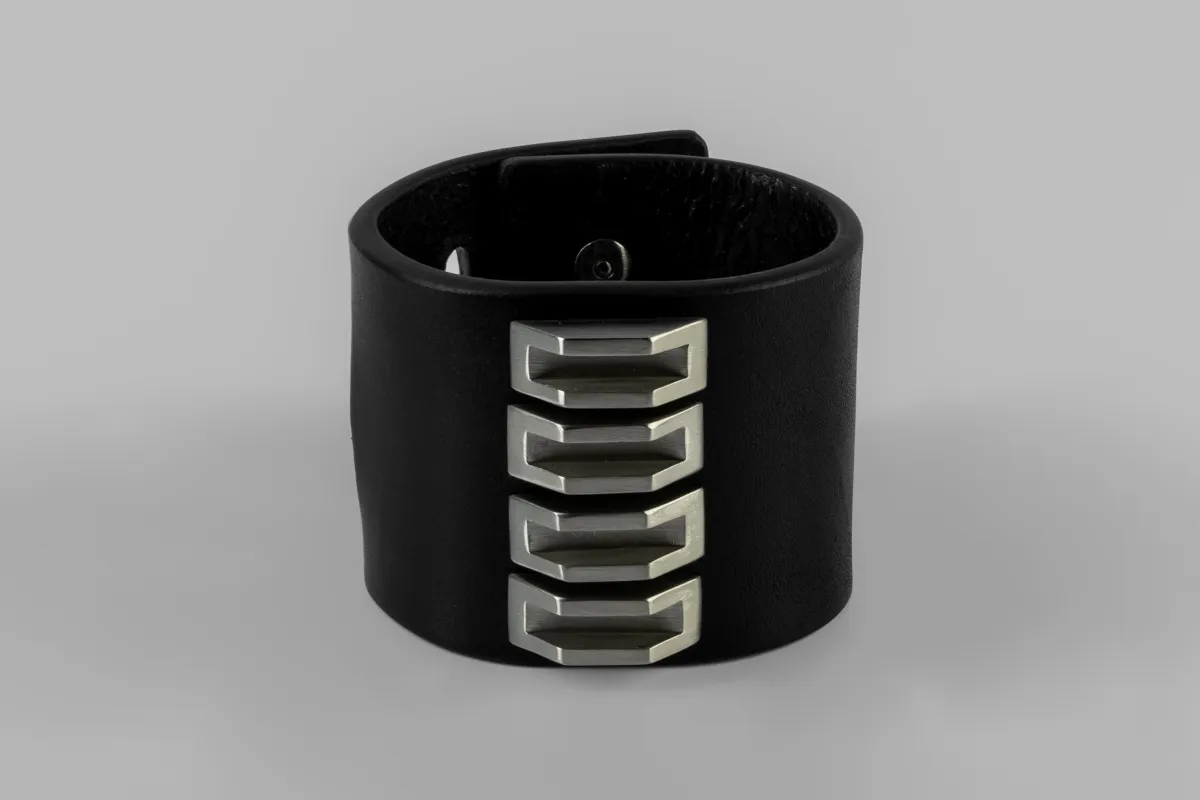 Restraint Charm Bracelet (Inverted Pyramid Studs, 50mm, BLK+Z) sold by Parts of Four