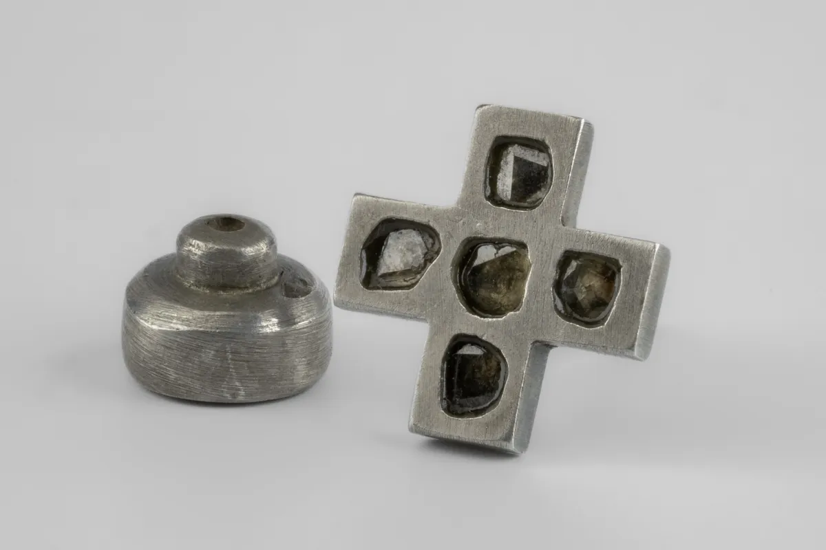 Plus Earring (Mega Pavé, 12mm, DA+DIA) sold by Parts of Four