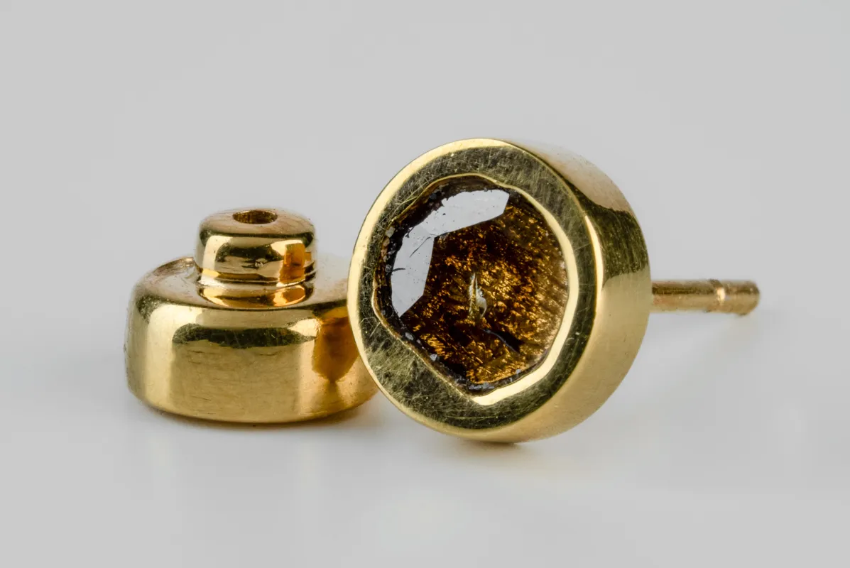 Stud Earring (0.2 CT, Diamond Slab, YGA+DIA) sold by Parts of Four