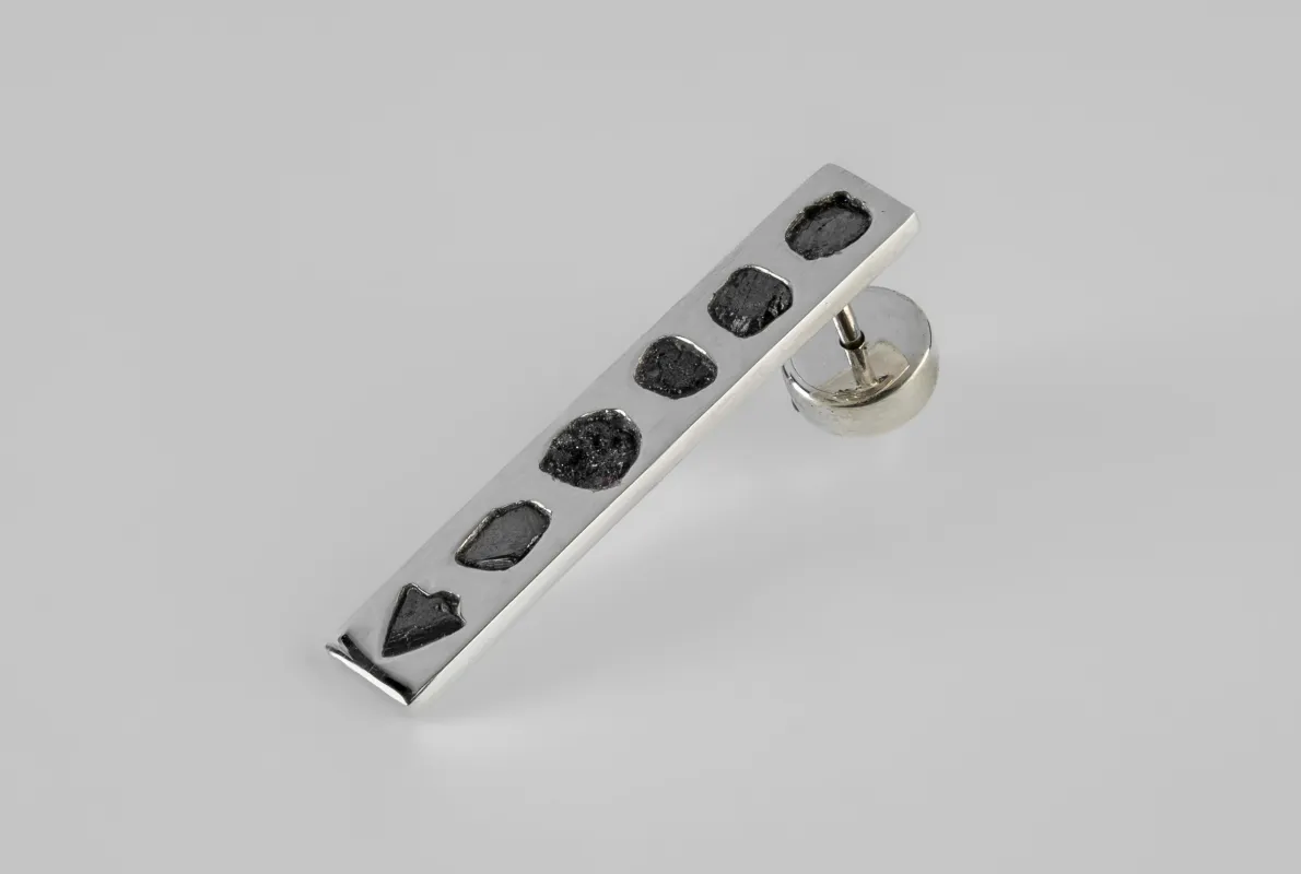 Plate Earring (0.6 CT, 6 Black Diamond Fragments, 34mm, PA+KFRDIA) sold by Parts of Four