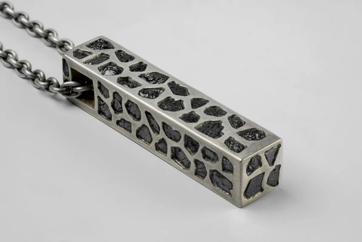 Cuboid Necklace (Half, Short Var., 50cm, Full Mega Pavé, Black Diamond Fragments, DA+KFRDIA) sold by Parts of Four