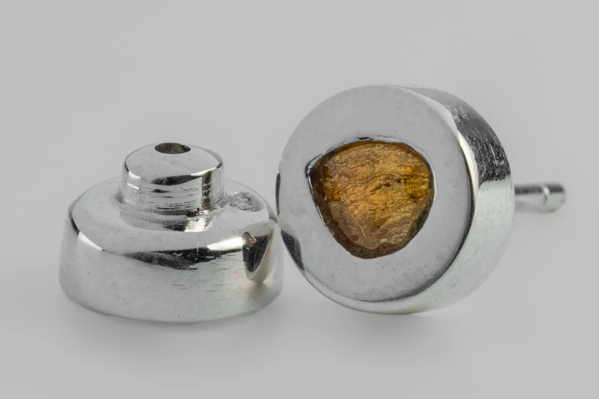 Stud Earring (0.2 CT, Orange Sapphire Faceted Slab, PA+OSAF) sold by Parts of Four