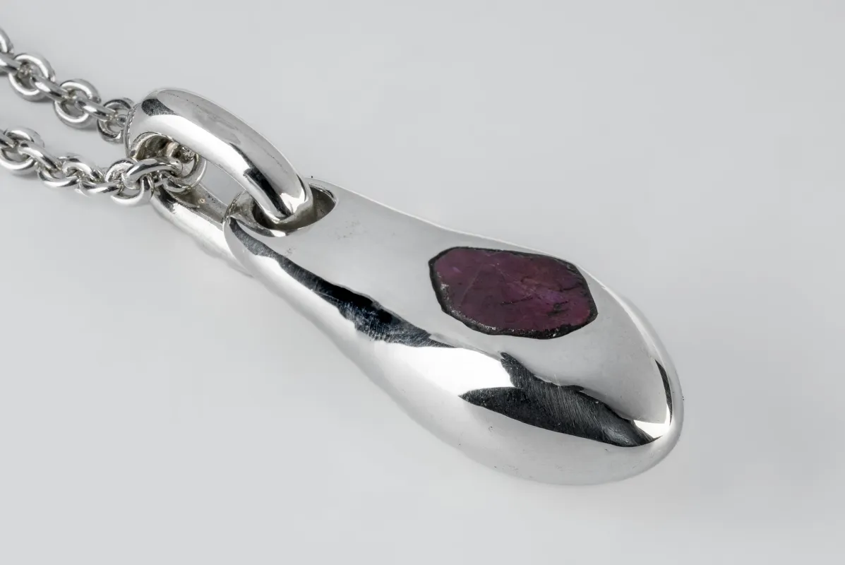 Chrysalis Necklace (Cremaster Emergence, Ruby Slab, PA+RUS) sold by Parts of Four