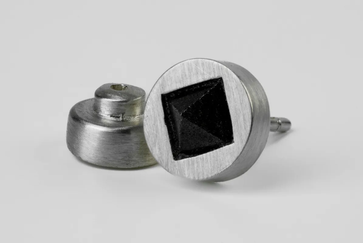 Stud Earring (8mm, Magnetite, MA+MAG) sold by Parts of Four