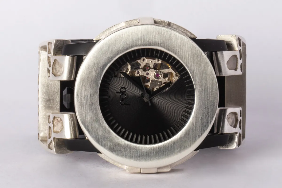 P4—FOB Watch #5480 (Case, Hyperstrap-T [Mega Pavé, Studs], Phantom, MA-MA+DIA-NG) sold by Parts of Four