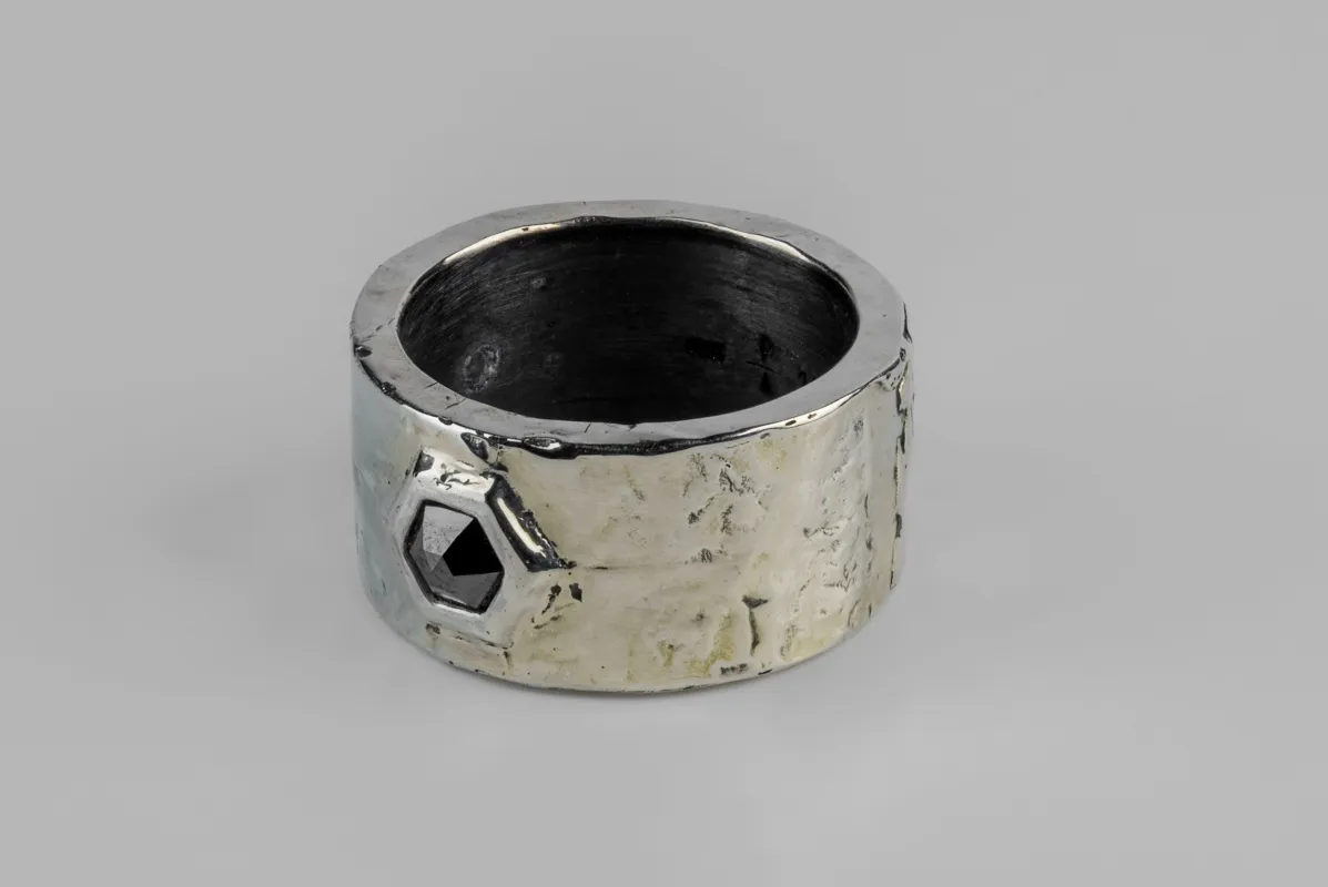 Plane Ring (Full Fuse, Fancy Setting, Black Hex Diamond, 0.5 CT, 12mm, KA10KW+BLKDIA) sold by Parts of Four