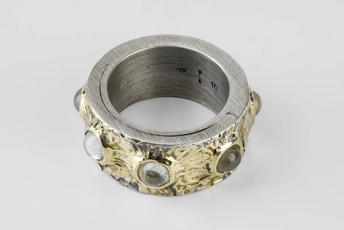 Sistema Ring (Fuse, Terrestrial Surfaced, 7 Rainbow Moonstones, 12mm, DA18K+RMS) sold by Parts of Four