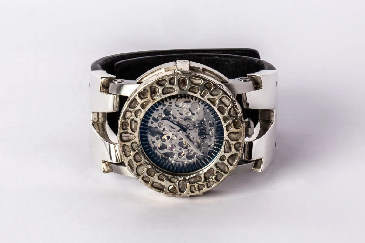 P4—FOB Watch #1822 (Case [Mega Pavé], Hyperstrap-V [Studs], Silver Skeleton, MA10KW+DIA-PA-NG) sold by Parts of Four