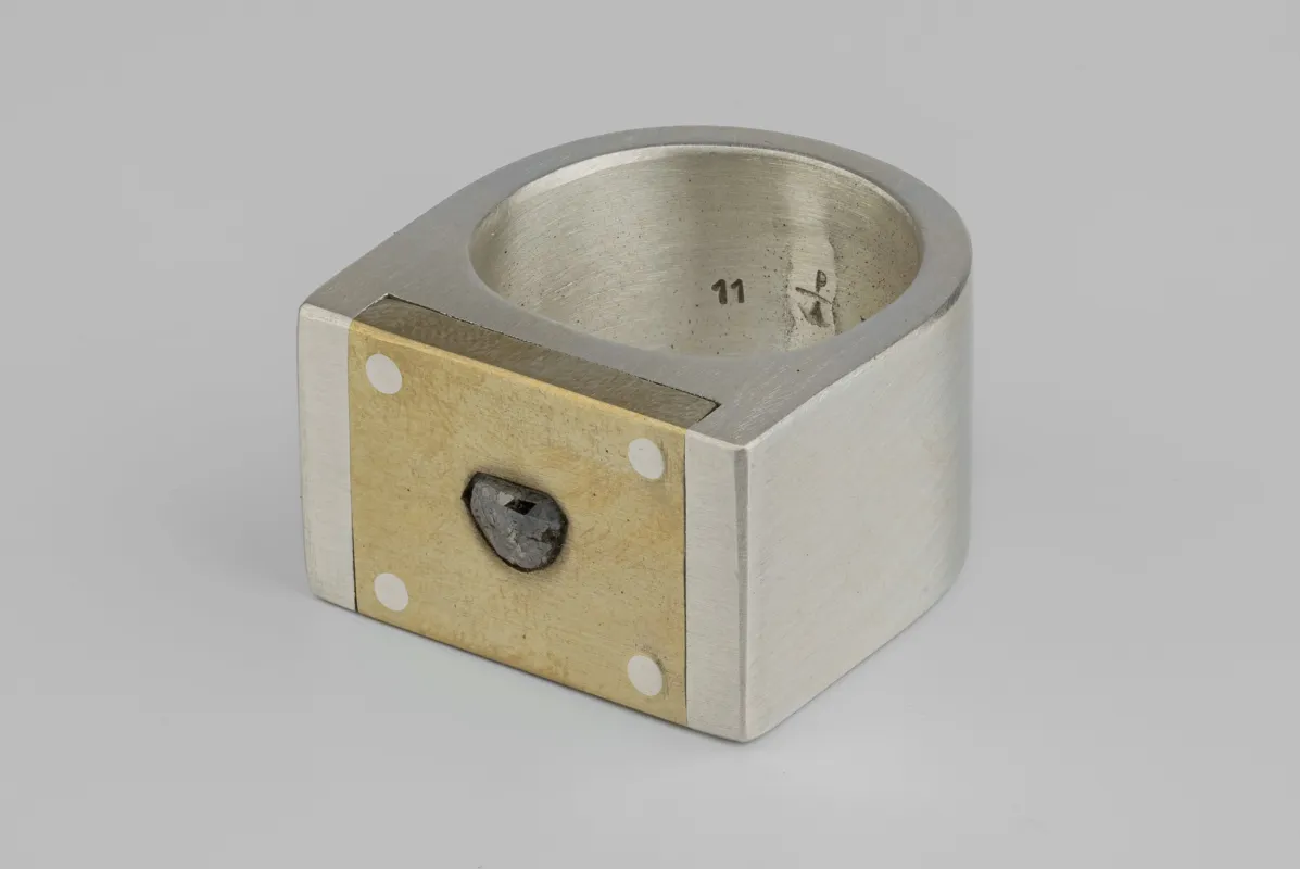 Plate Ring Single (0.4 CT, Diamond Slab, VAR, 17mm, MA+MR+DIA) sold by Parts of Four