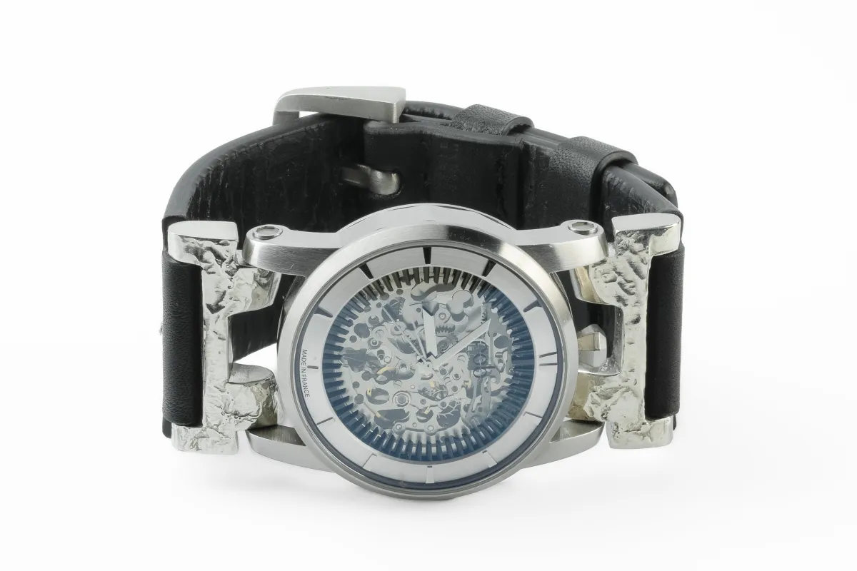 P4—FOB Watch #5474 (Straight Strap [Buckle], Silver Skeleton, MA10KW-NG) sold by Parts of Four