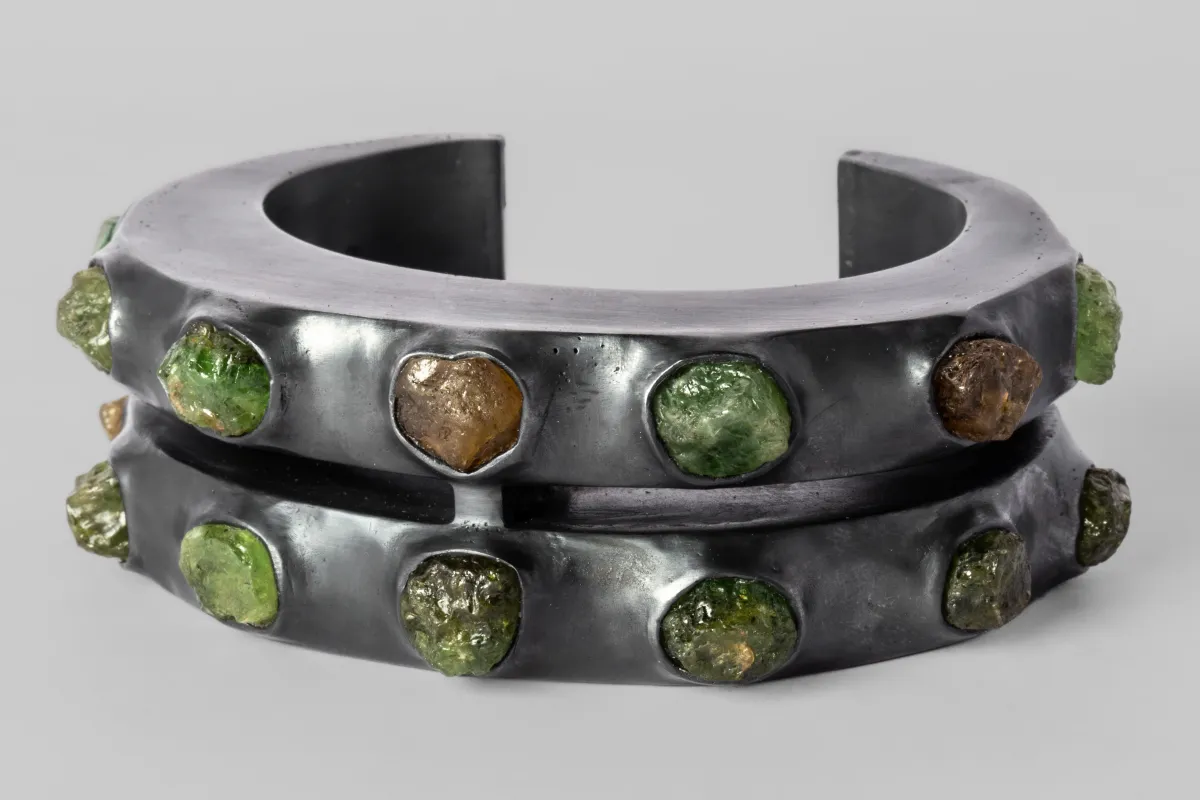 Crescent Crevice Bracelet (Terrestrial Surfaced, Peridot, 30mm, KAS+PER) sold by Parts of Four