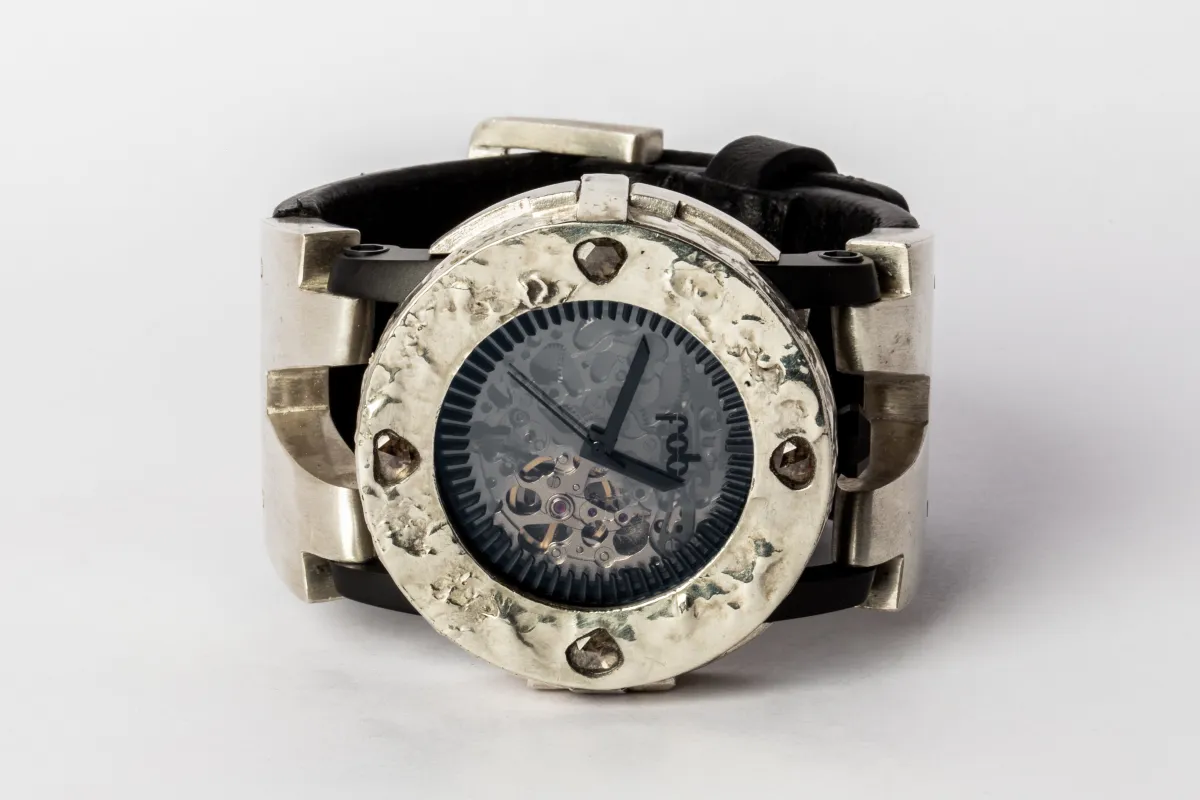 P4—FOB Watch #339 (Case [0.8 CT, 4 Diamond Slabs], Hyperstrap-V [Buckle], Black Matte, MA10KW+DIA-MA-NG) sold by Parts of Four