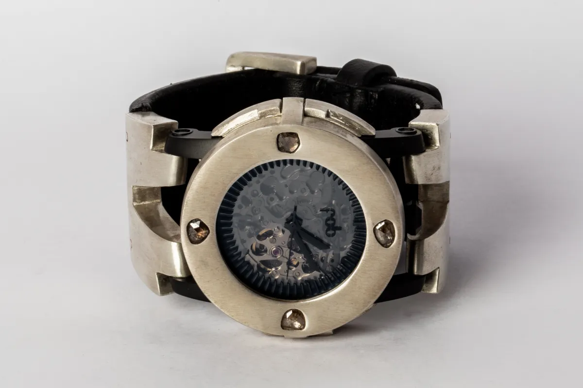 P4—FOB Watch #335 (Case [0.8 CT, 4 Diamond Slabs], Hyperstrap-V [Buckle], Black Matte, MA+DIA-MA-NG) sold by Parts of Four