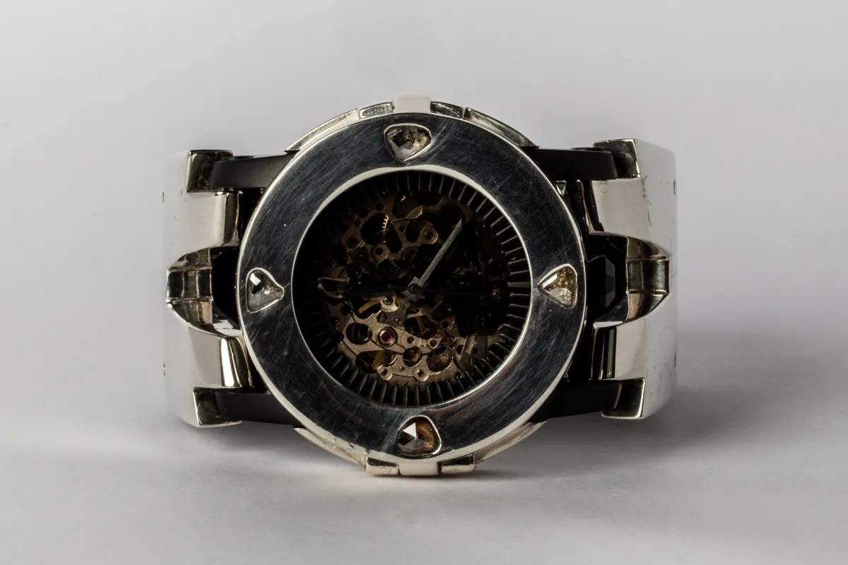 P4—FOB Watch #331 (Case [0.8 CT, 4 Diamond Slabs], Hyperstrap-V [Studs], Black Matte, PA+DIA-PA-NG) sold by Parts of Four