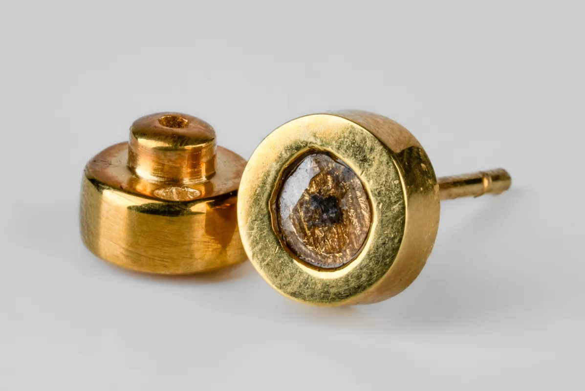 Tiny Stud Earring (0.1 CT, Diamond Slab, YGA+DIA) sold by Parts of Four