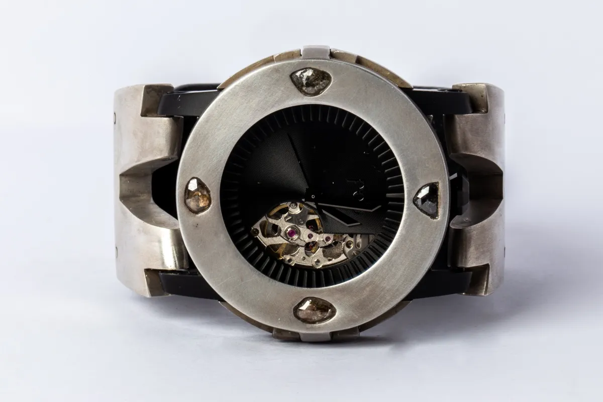 P4—FOB Watch #328 (Case [0.8 CT, 4 Diamond Slabs], Hyperstrap-V [Studs], Phantom, DA+DIA-DA-NG) sold by Parts of Four