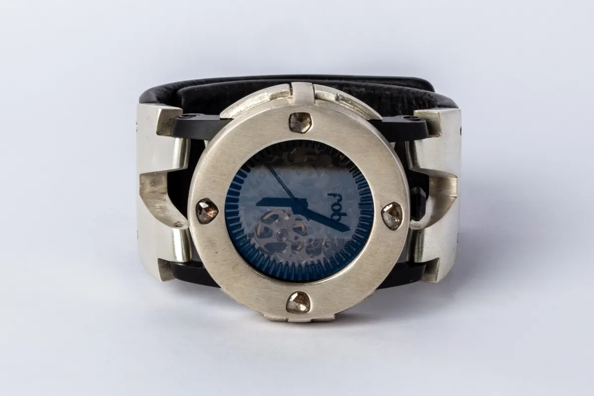 P4—FOB Watch #319 (Case [0.8 CT, 4 Diamond Slabs], Hyperstrap-V [Studs], Black Matte, MA+DIA-MA-NG) made by Parts of Four