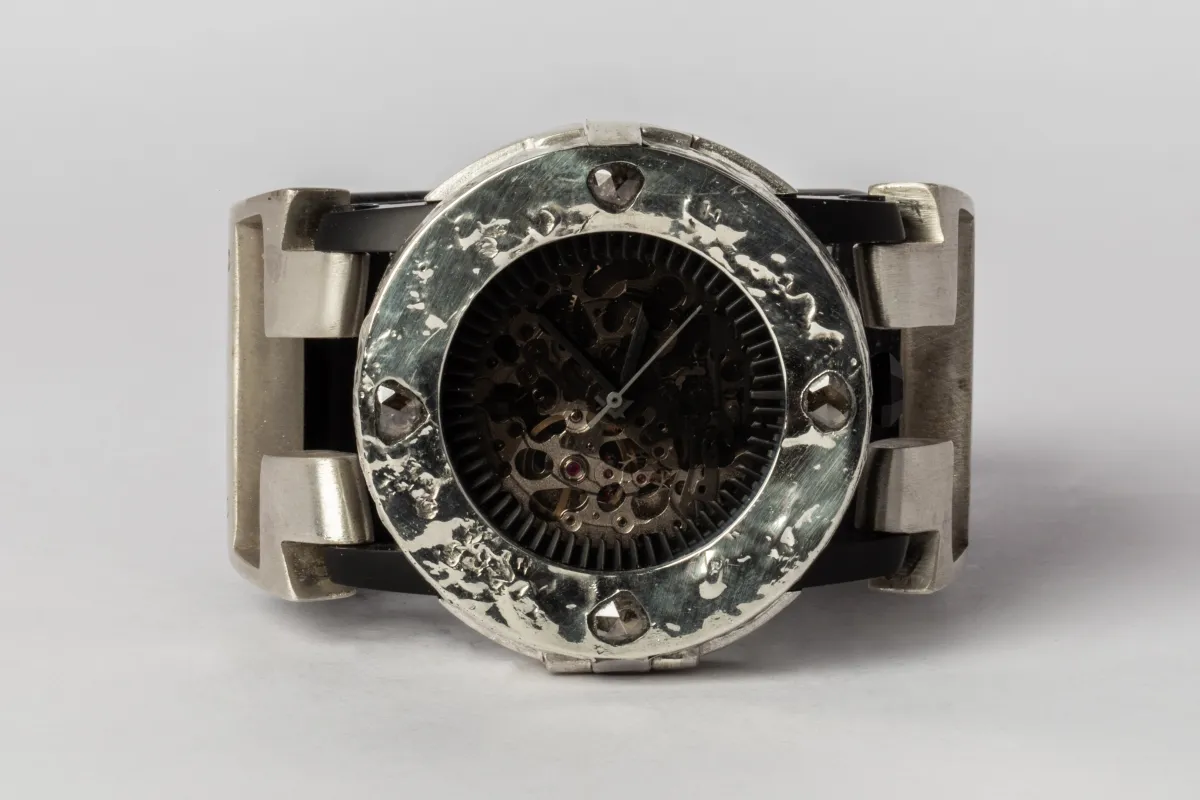 P4—FOB Watch #283 (Case [0.8 CT, 4 Diamond Slabs], Hyperstrap-T [Studs], Black Matte, MA10KW+DIA-MA-NG) sold by Parts of Four