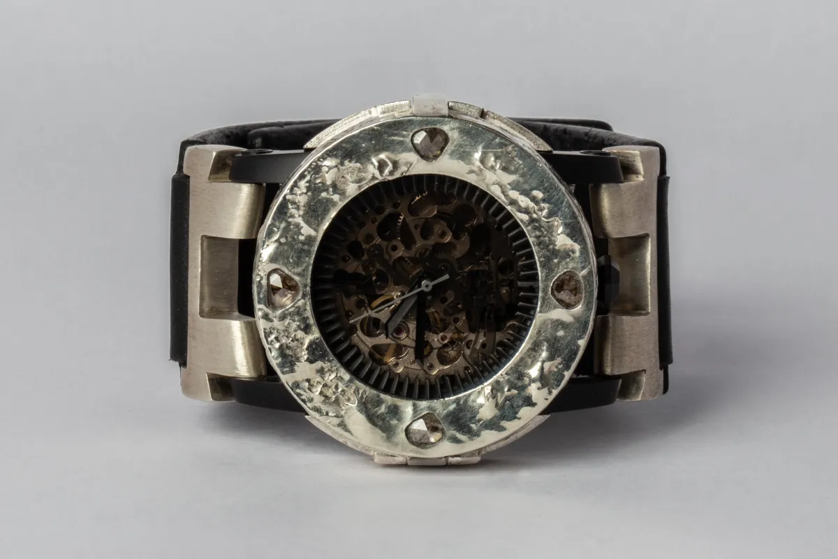 P4—FOB Watch #263 (Case [0.8 CT, 4 Diamond Slabs], Straight Strap [Studs], Black Matte, MA10KW+DIA-MA-NG) sold by Parts of Four