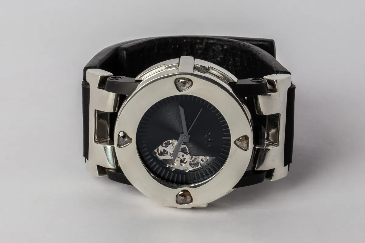 P4—FOB Watch #272 (Case [0.8 CT, 4 Diamond Slabs], Straight Strap [Studs], Phantom, PA+DIA-PA-NG) sold by Parts of Four