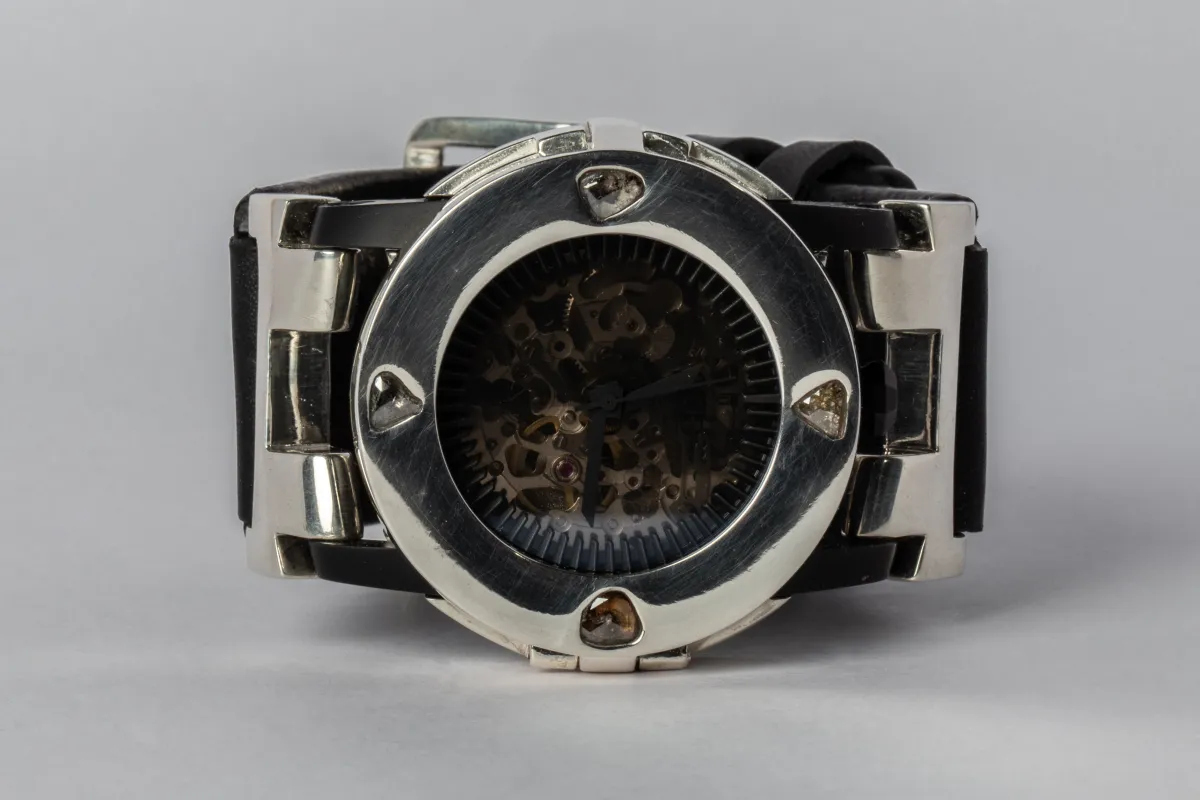 P4—FOB Watch #251 (Case [0.8 CT, 4 Diamond Slabs], Straight Strap [Buckle], Black Matte, PA+DIA-PA-NG) sold by Parts of Four