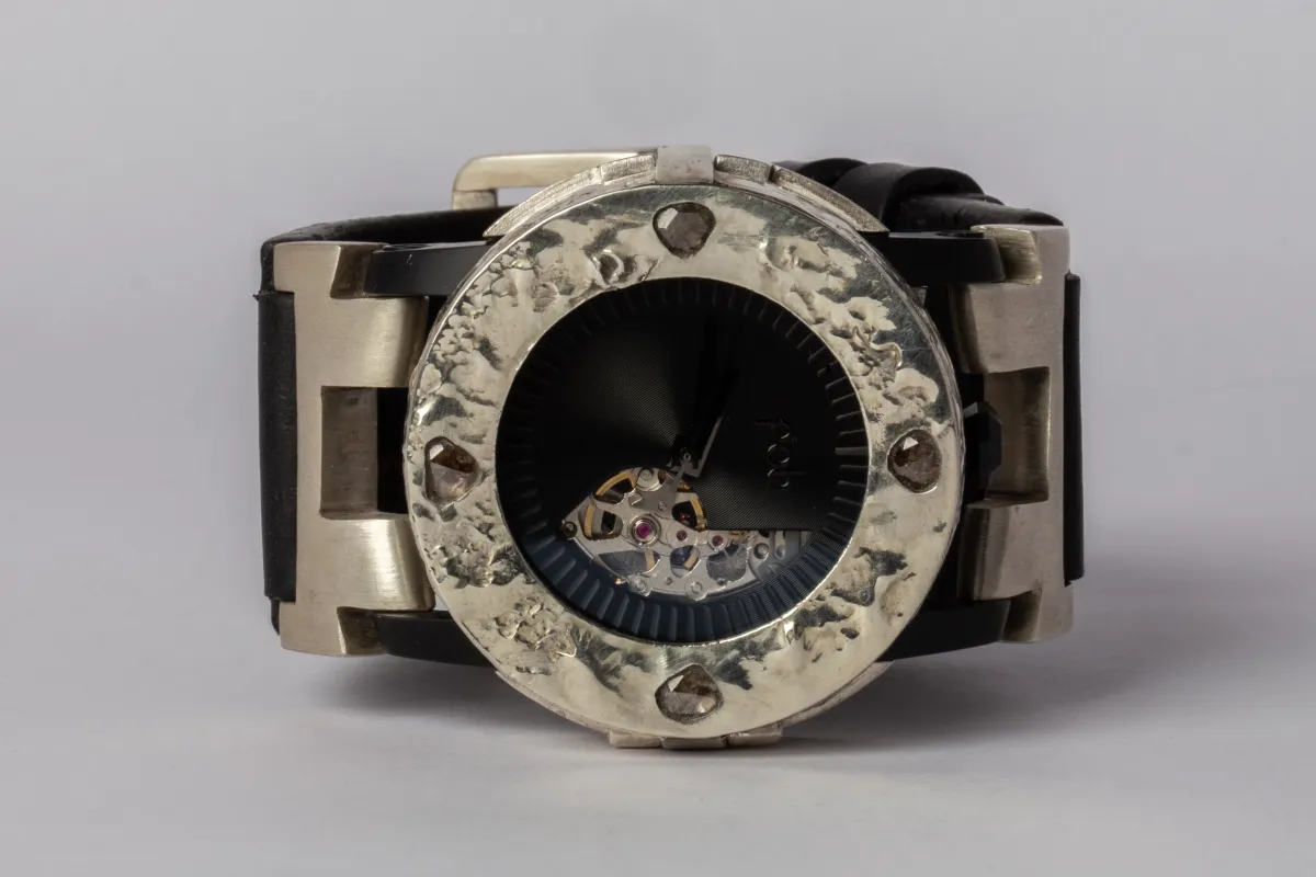 P4—FOB Watch #244 (Case [0.8 CT, 4 Diamond Slabs], Straight Strap [Buckle], Phantom, MA10KW+DIA-MA-NG) sold by Parts of Four