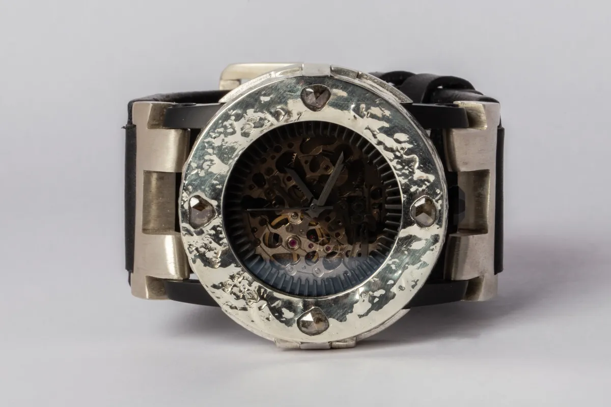 P4—FOB Watch #243 (Case [0.8 CT, 4 Diamond Slabs], Straight Strap [Buckle], Black Matte, MA10KW+DIA-MA-NG) sold by Parts of Four