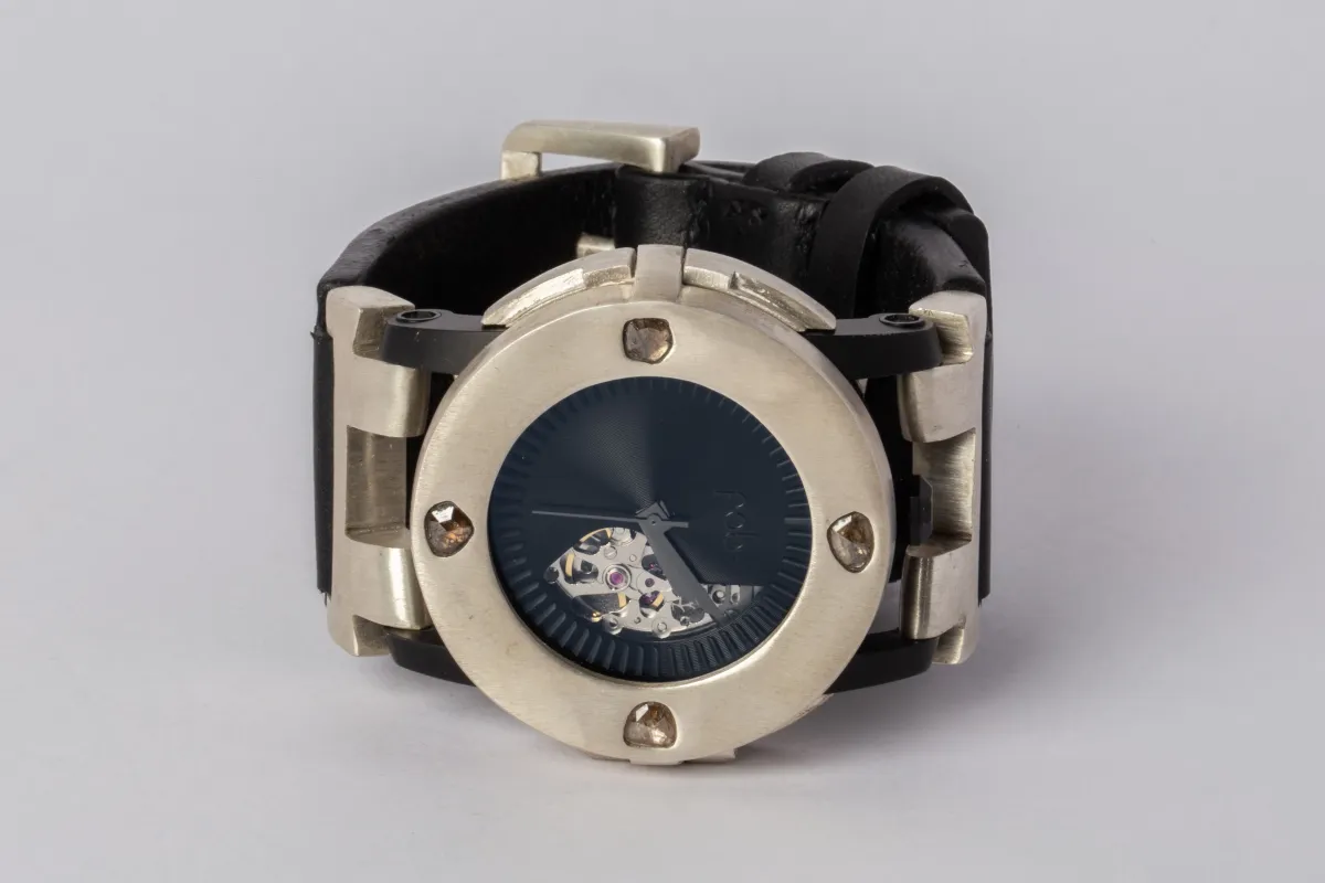 P4—FOB Watch #240 (Case [0.8 CT, 4 Diamond Slabs], Straight Strap [Buckle], Phantom, MA+DIA-MA-NG) sold by Parts of Four