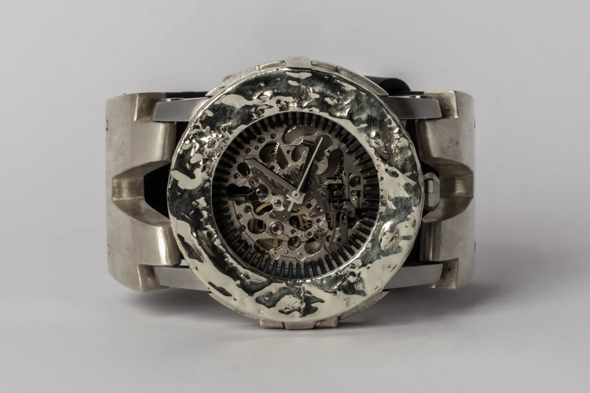 P4—FOB Watch #214 (Case, Hyperstrap-V [Buckle], Silver Skeleton, MA10KW-MA-NG) sold by Parts of Four