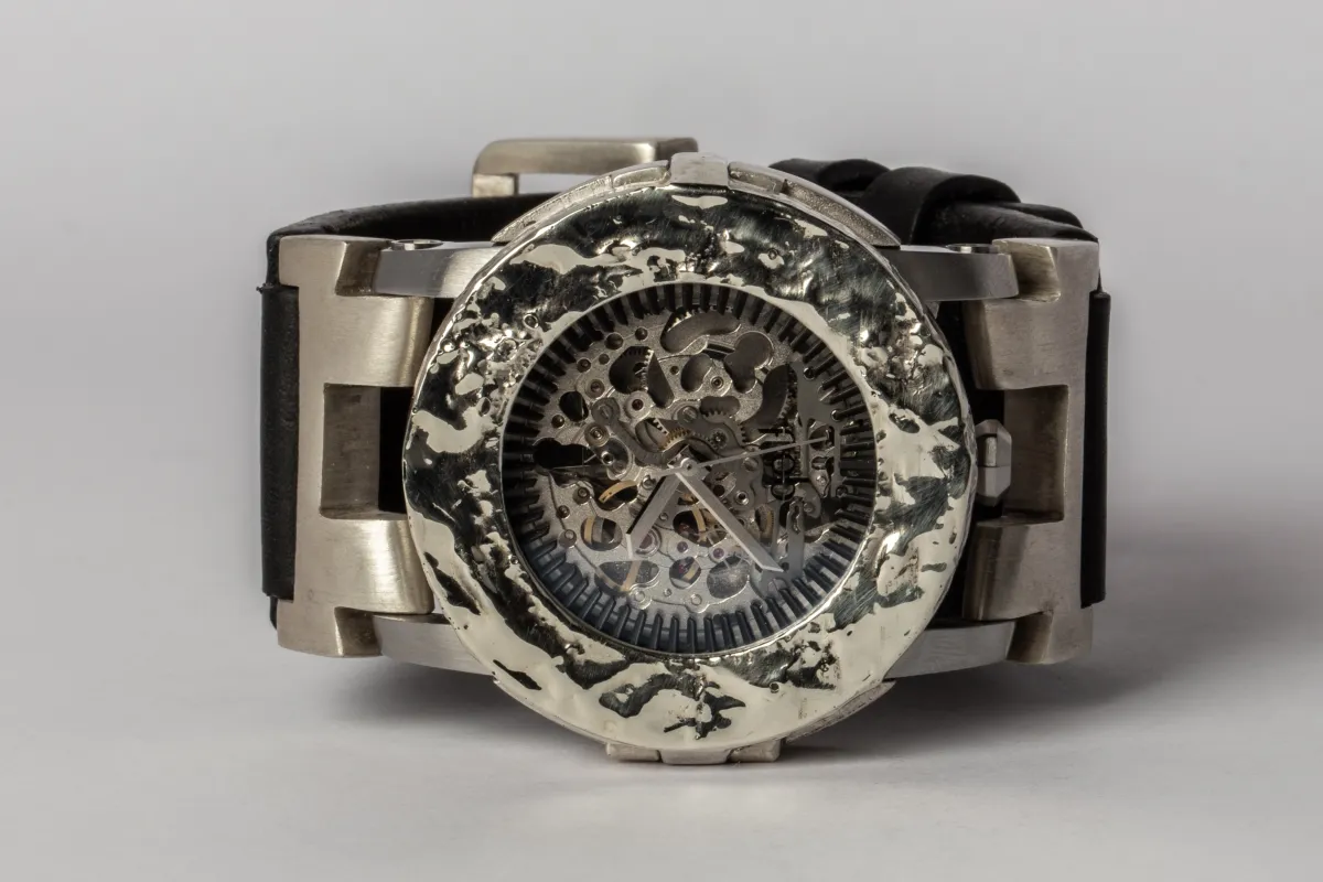 P4—FOB Watch #174 (Case, Straight Strap [Buckle], Silver Skeleton, MA10KW-MA-NG) sold by Parts of Four