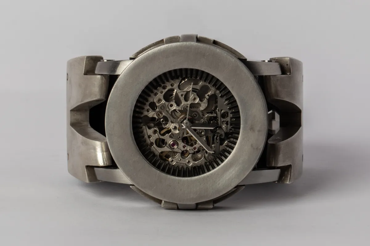 P4—FOB Watch #102 (Case, Hyperstrap-V [Studs], Silver Skeleton, DA-DA-NG) sold by Parts of Four