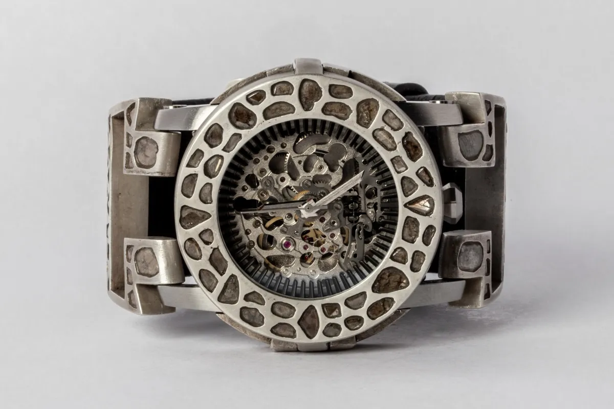 P4—FOB Watch #86 (Case [Mega Pavé], Hyperstrap-T [Mega Pavé, Buckle], Silver Skeleton, DA+DIA-DA+DIA-NG) sold by Parts of Four